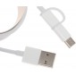 CABLE XIAOMI MI 2in1 MICRO USB/TIPO-C/1M/BLANCO